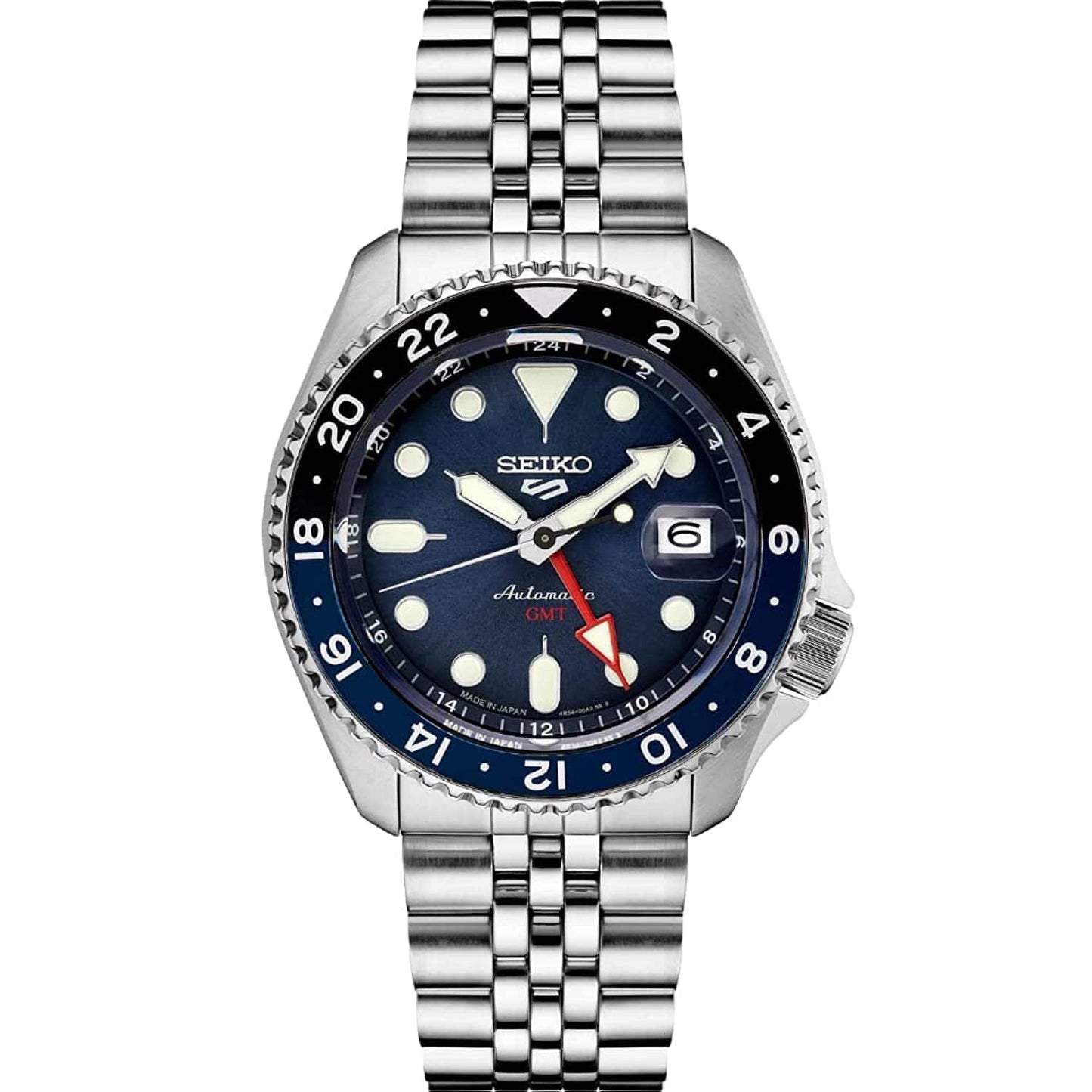 Montre automatique SEIKO pour homme – 5 – Sports – avec calendrier de date, aiguilles et marqueurs lumineux, étanche jusqu'à 100 m