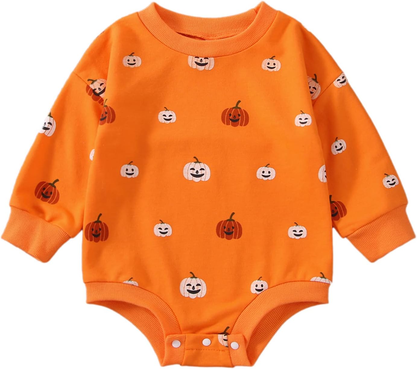 FYBITBO Halloween Baby Girl Boy Clothes Pumpkin Romper Sweatshirt Onesie Long Sleeve Bodysuit Top Fall Winter Outfit Xpress