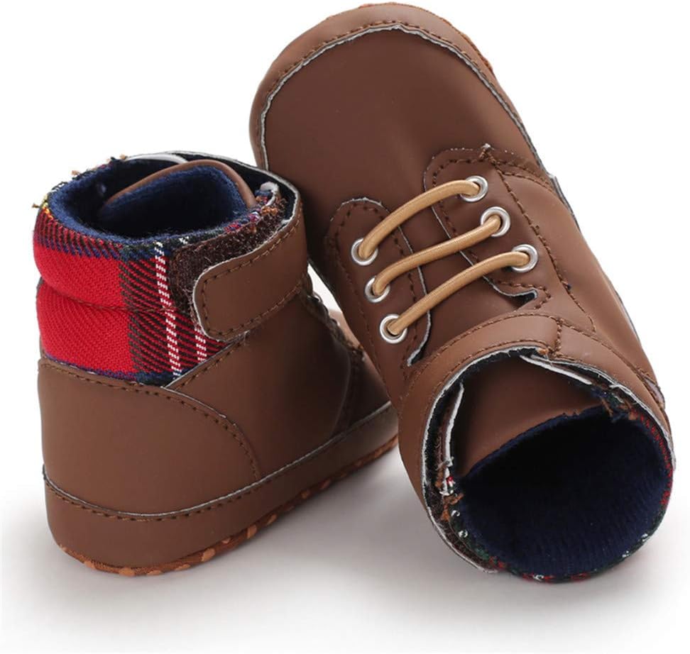 Meckior Toddler Baby Boys Girls High Tops Ankle Sneakers Soft Anti-Slip Sole PU Leather Moccasins Infant Newborn Prewalker First Walking Crib Shoes Xpress