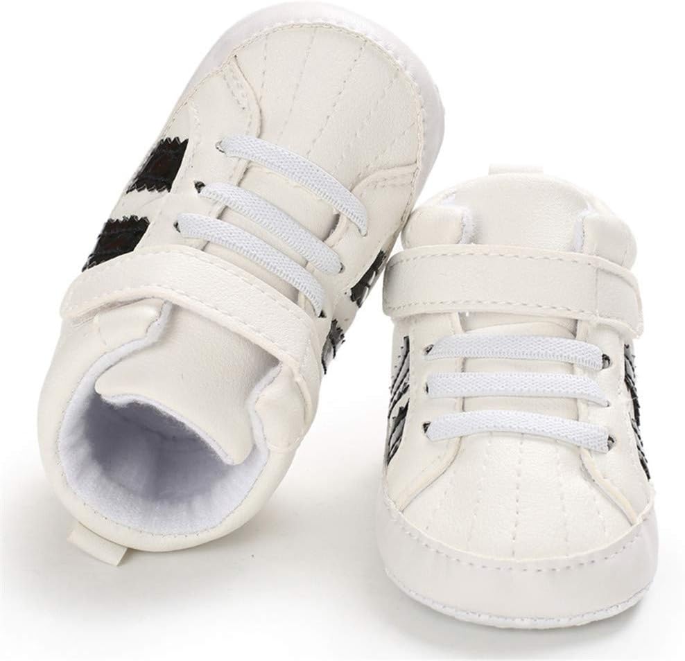 Meckior Toddler Baby Boys Girls High Tops Ankle Sneakers Soft Anti-Slip Sole PU Leather Moccasins Infant Newborn Prewalker First Walking Crib Shoes Xpress