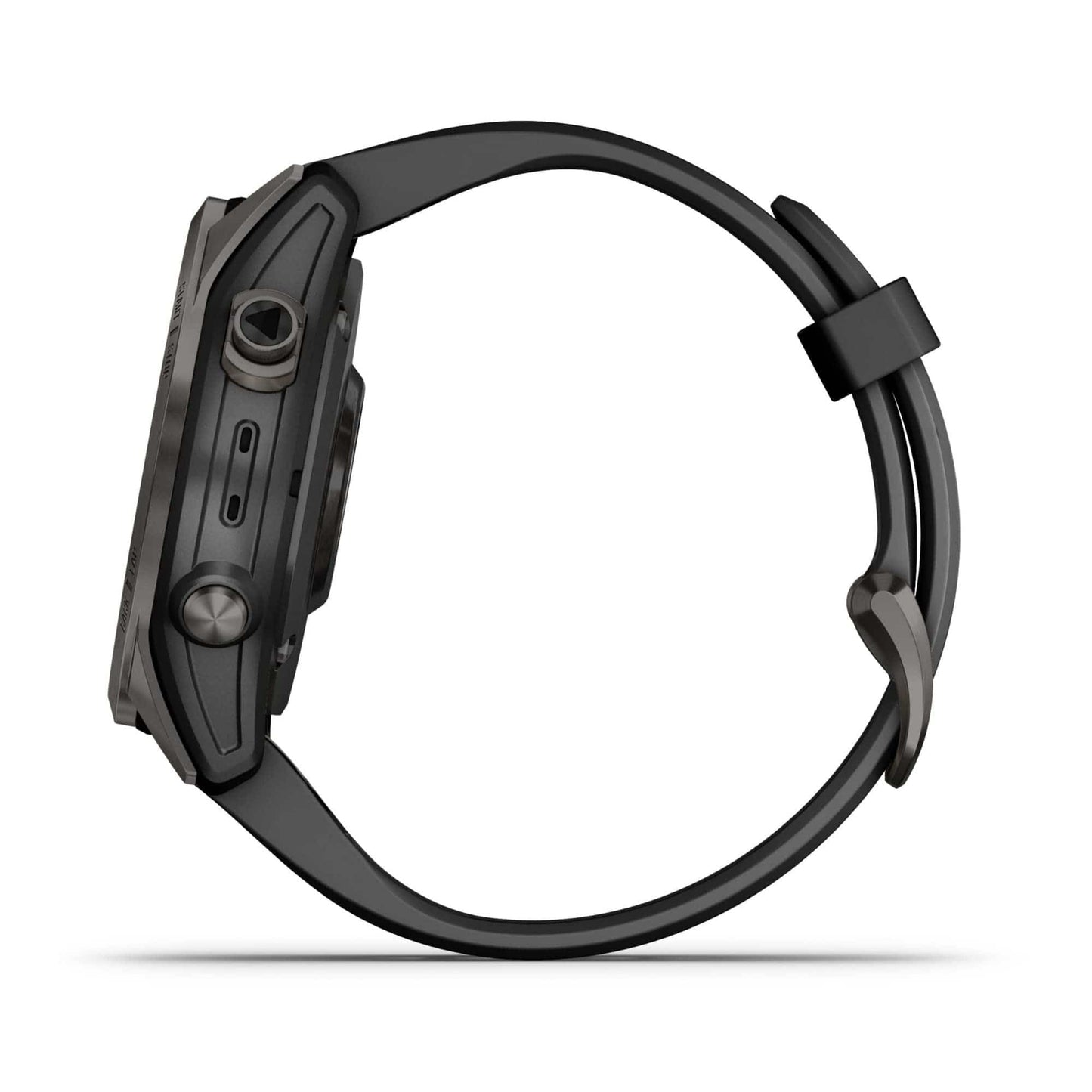 Garmin fenix 7S, reloj inteligente de aventuras de tamaño más pequeño, reloj resistente para exteriores con GPS, pantalla táctil, funciones de salud y bienestar, plateado con correa de grafito, 010-02539-00 