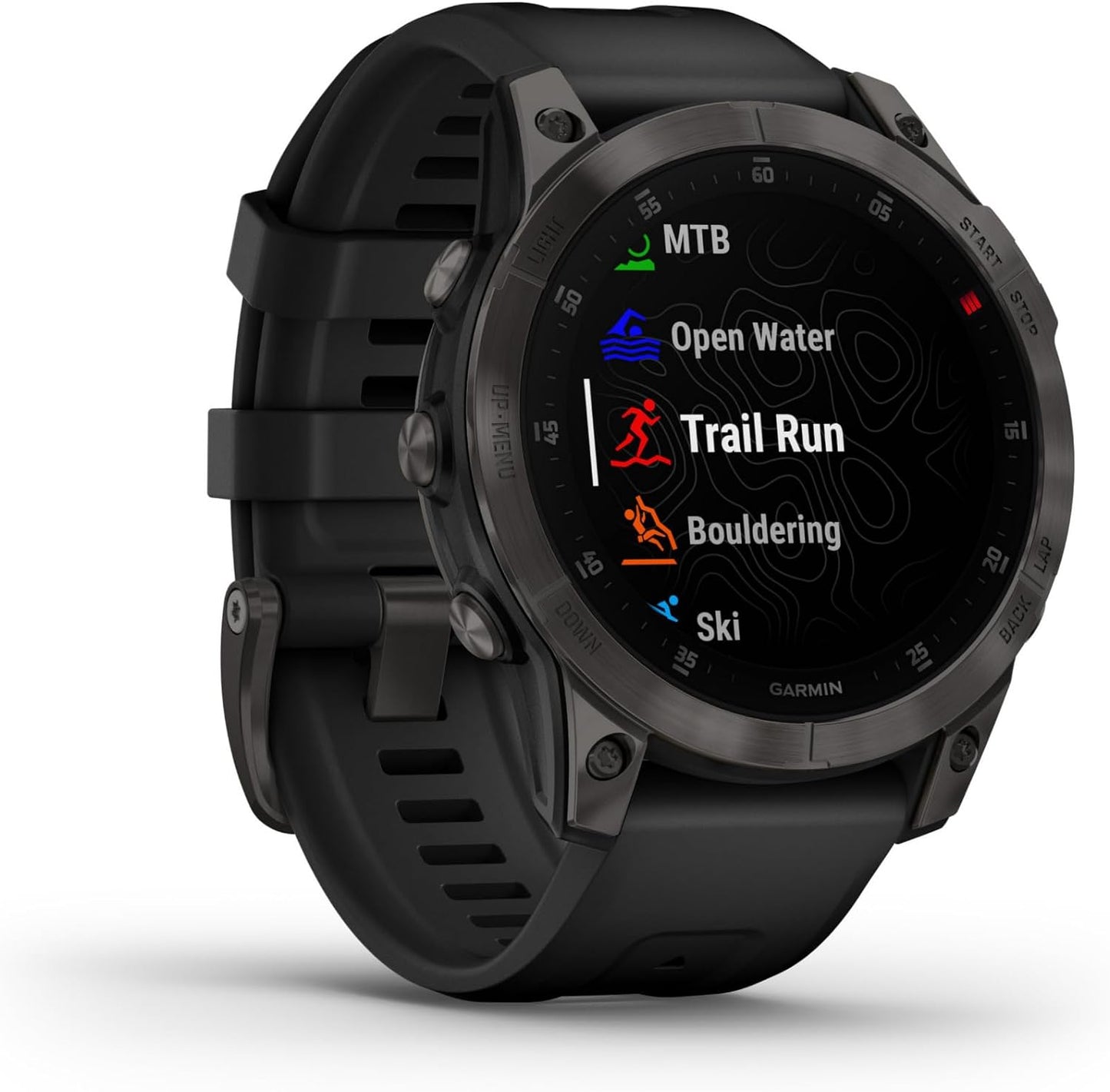 Garmin 010-02582-10 epix Gen 2, montre intelligente active haut de gamme, fonctionnalités de santé et de bien-être, écran tactile AMOLED, montre d'aventure avec fonctionnalités avancées, titane noir 