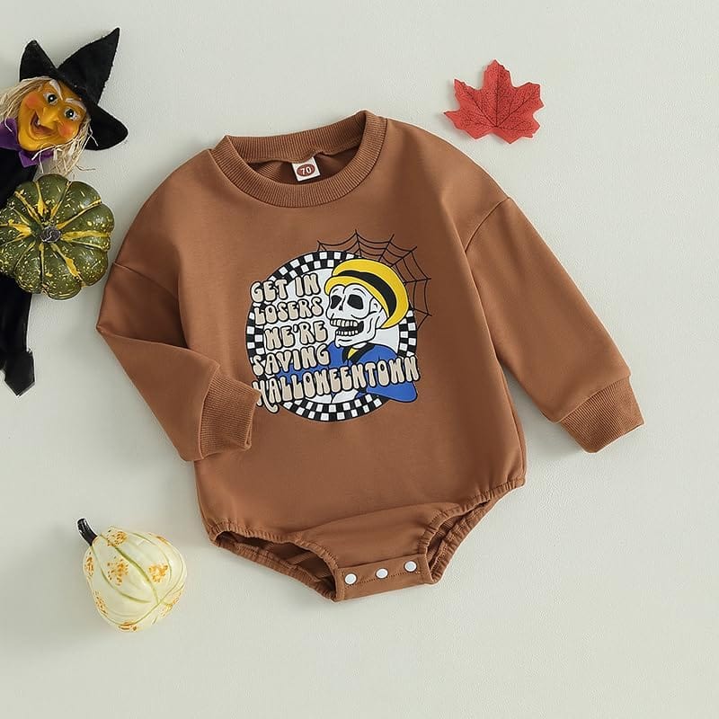 FYBITBO Halloween Baby Girl Boy Clothes Pumpkin Romper Sweatshirt Onesie Long Sleeve Bodysuit Top Fall Winter Outfit Xpress