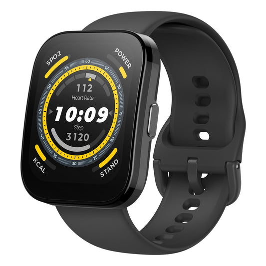 Reloj inteligente Amazfit Bip 5, GPS, llamadas Bluetooth, batería de 10 días, pantalla ultragrande, seguimiento de pasos, monitorización de frecuencia cardíaca y VO2 máx., monitorización de sueño y salud, Alexa integrada, aplicación AI Fitness (negro) 