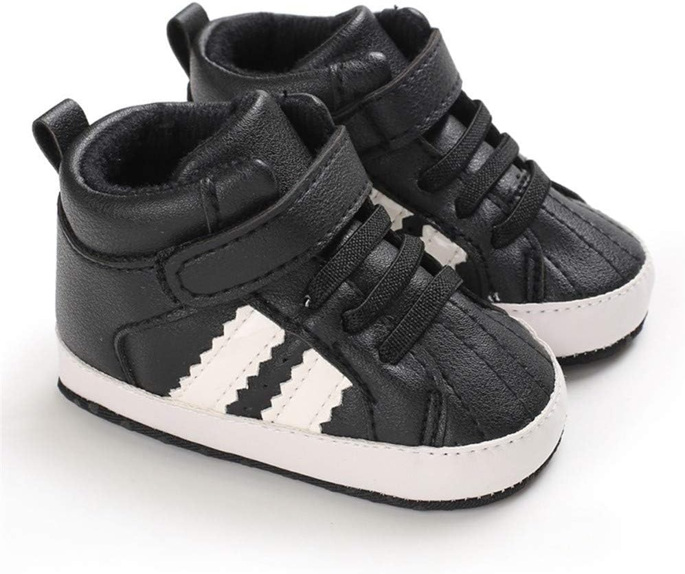 Meckior Toddler Baby Boys Girls High Tops Ankle Sneakers Soft Anti-Slip Sole PU Leather Moccasins Infant Newborn Prewalker First Walking Crib Shoes Xpress