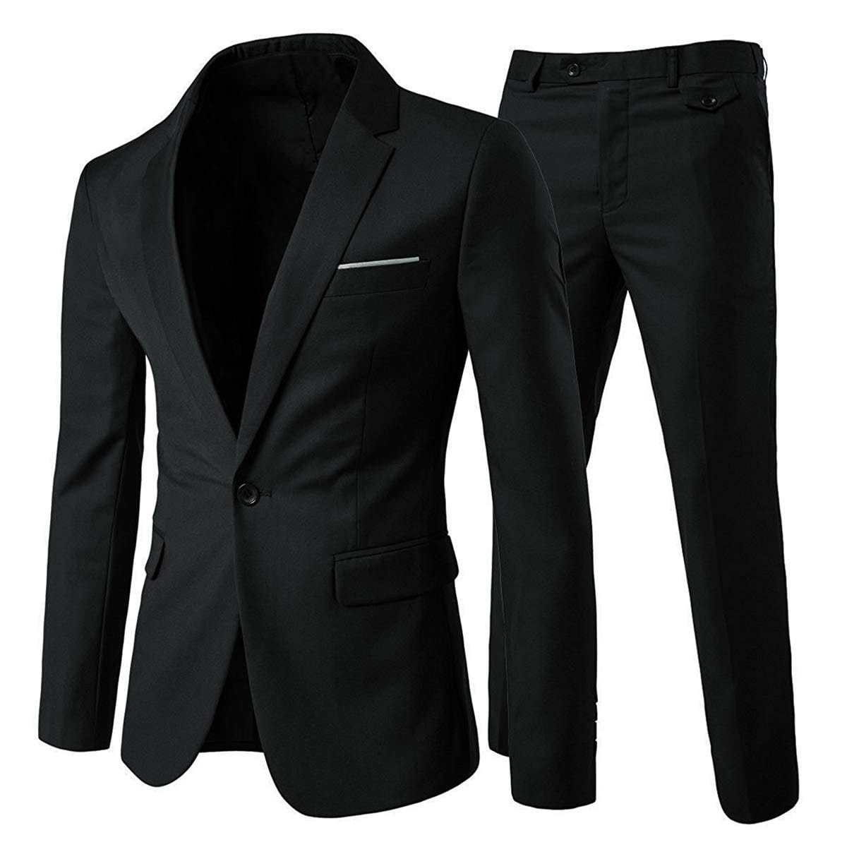 Cloudstyle Men's 2-Piece Suits Slim Fit 1 Button Dress Suit Jacket Blazer & Pants Set