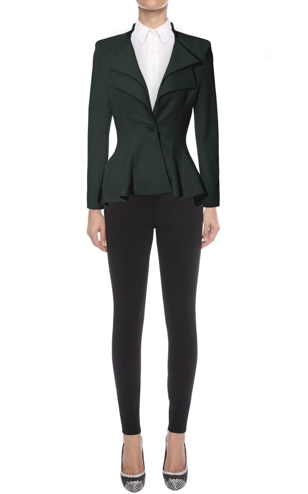 Hybrid &amp; Company - Blazer cómodo para mujer, estilo informal, para trabajo, oficina, doble muesca, solapa afilada, hombrera, con un solo botón