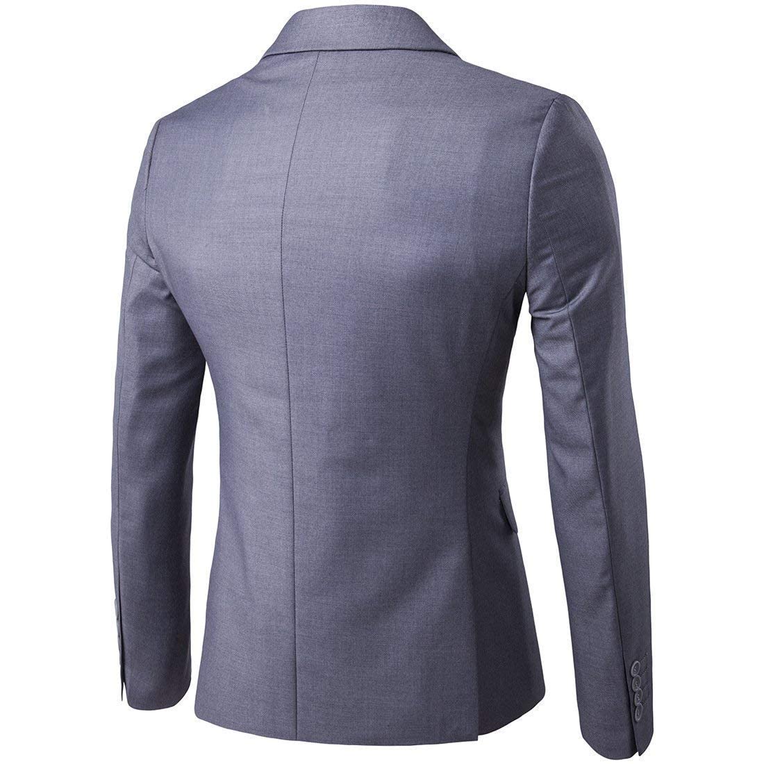 Cloudstyle Mens 3-Piece Suit Notched Lapel One Button Slim Fit Formal Jacket Vest Pants Set