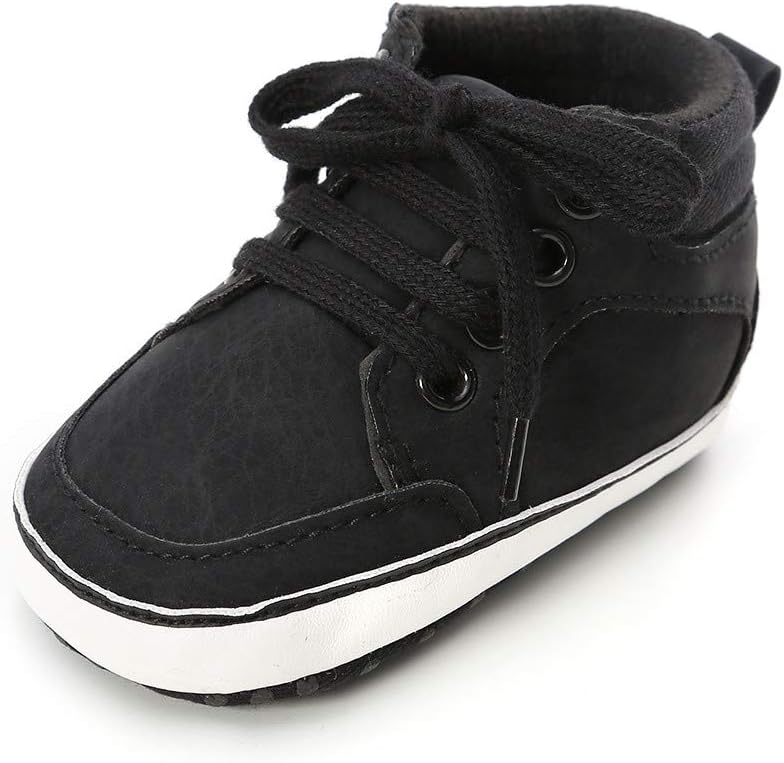 Meckior Toddler Baby Boys Girls High Tops Ankle Sneakers Soft Anti-Slip Sole PU Leather Moccasins Infant Newborn Prewalker First Walking Crib Shoes Xpress