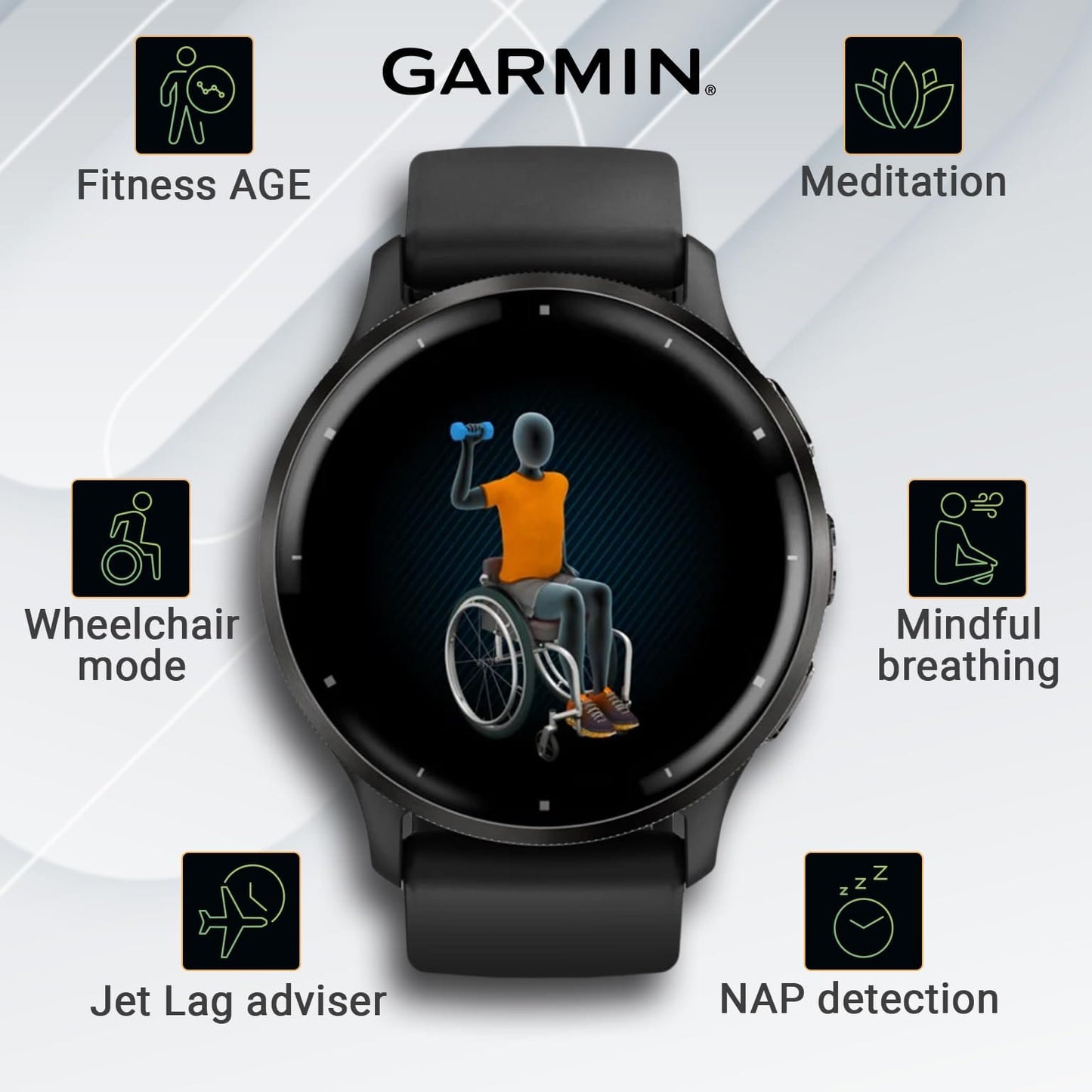 Wearable4U Garmin Venu 3 : montre intelligente 45 mm en acier inoxydable argenté | Écran AMOLED 1,4" jusqu'à 14 jours d'autonomie | Montre multisport pour homme – Whitestone | Fonctionnalités avancées de santé et de remise en forme 