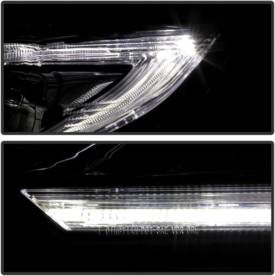 ACANII - For [Halogen Type w/LED DRL] 2015-2016 Honda CRV C-RV Factory Style Headlights Headlamps Pair Set Left+Right