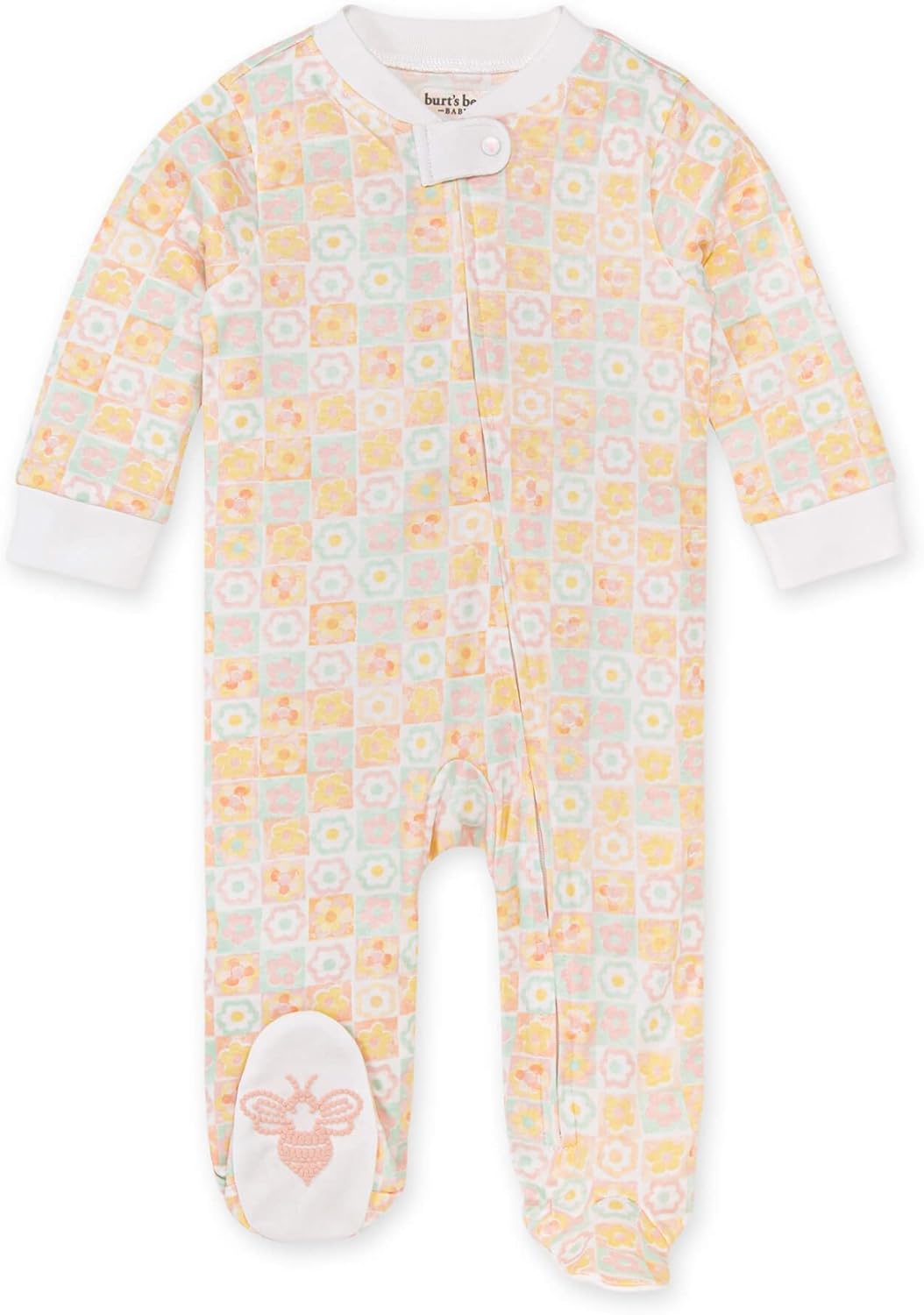 Burt's Bees Baby Baby Girls' Sleep and Play Pajamas, 100% Organic Cotton One-Piece Romper Jumpsuit Zip Front Pjs Xpress