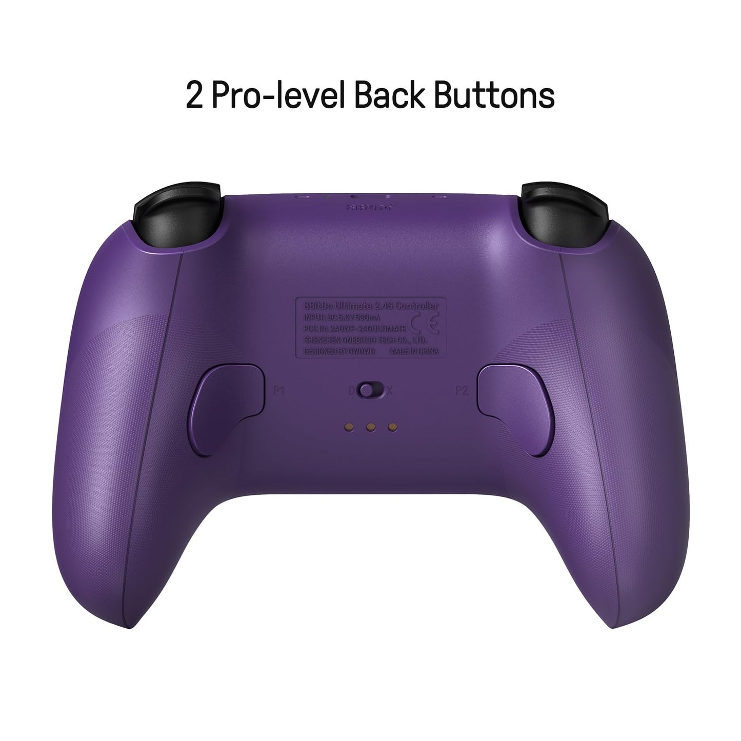 8Bitdo Ultimate Manette sans fil 2,4 g avec station de chargement, mise à jour du joystick à effet Hall, manette de jeu Pro avec boutons arrière et fonction Turbo pour PC, Android, Steam Deck et Apple (violet) 