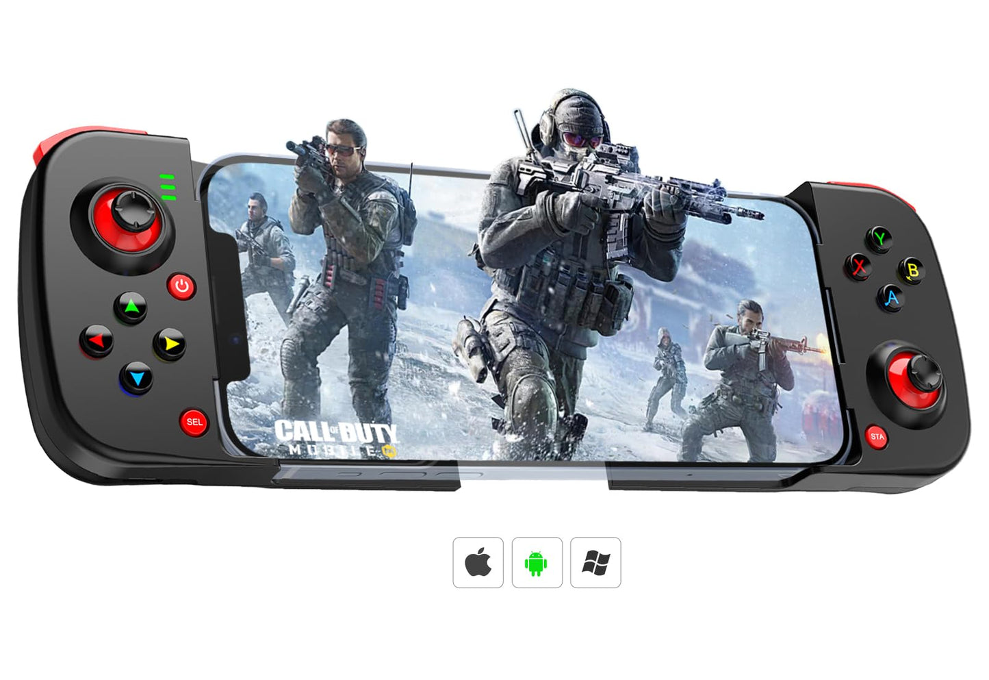 Megadream Manette de jeu mobile pour iPhone iOS Android PC : fonctionne avec iPhone 15/14/13/12/11/X, iPad, Samsung Galaxy, TCL, tablette, Call of Duty, Black Desert Mobile – Jouez directement (gris) 