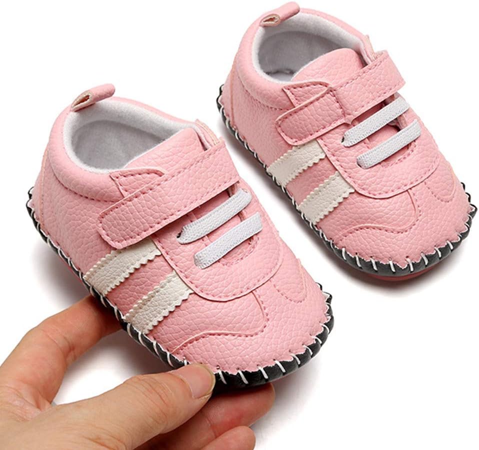 HsdsBebe Baby Boys Girls Pu Leather Hard Bottom Walking Sneakers Toddler Rubber Sole First Walkers Infant Cartoon Slippers Crib Shoes Xpress