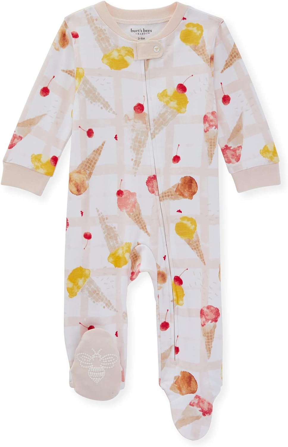 Burt's Bees Baby Baby Girls' Sleep and Play Pajamas, 100% Organic Cotton One-Piece Romper Jumpsuit Zip Front Pjs Xpress