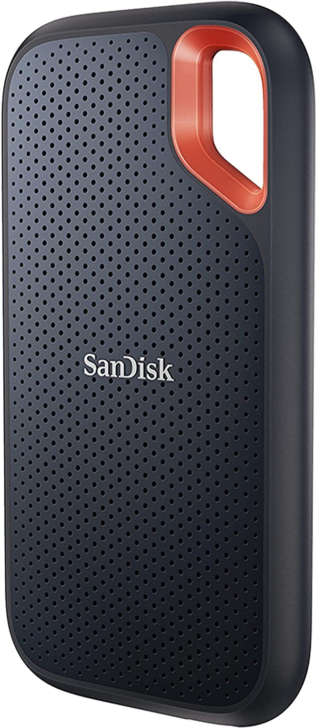 SanDisk SSD portable Extreme 2 To – Jusqu'à 1 050 Mo/s, USB-C, USB 3.2 Gen 2, résistance IP65 à l'eau et à la poussière, micrologiciel mis à jour – Disque SSD externe – SDSSDE61-2T00-G25 