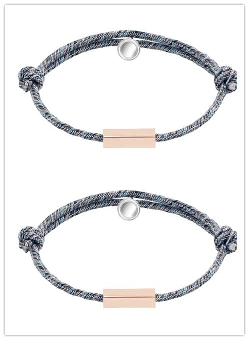 Bracelet personnalisé avec nom, promesse d'amour éternel, aimant qui s'attire les uns les autres, Bracelet pour couples en acier inoxydable