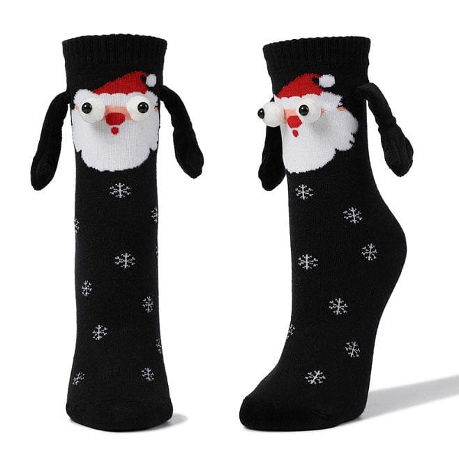 Couple poignée magnétique chaussettes à main mignonnes noël