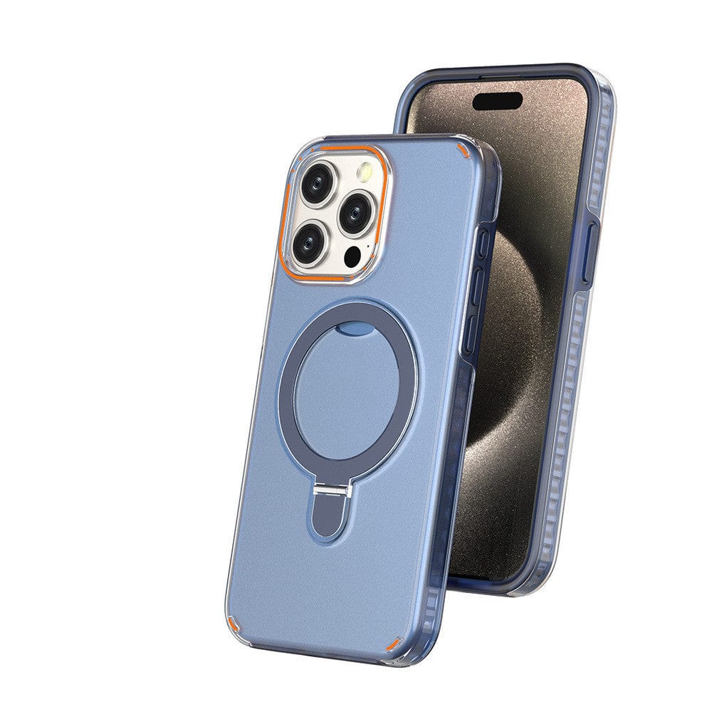 New Colorful Magnetic Bracket Phone Case With Holder Stand Cover For Magesafe Magnetic Transparent Wireless Charge Case For Phone.