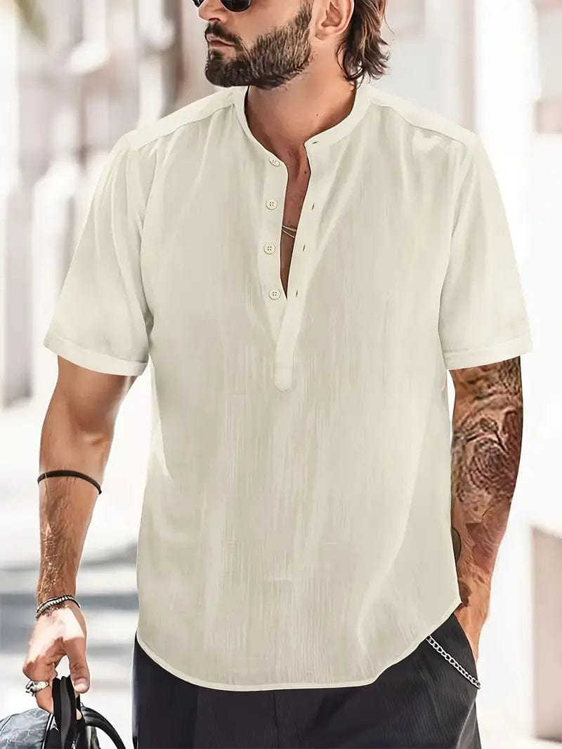 Men's Chest Pocket Solid Color Casual Fashion Short Sleeve T-shirt