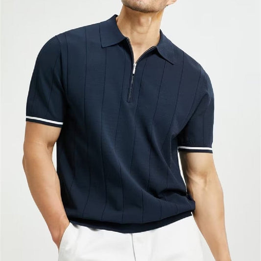 Mode Polo à manches courtes D'été Revers Fermeture Éclair T-Shirts Hauts Vêtements Pour Hommes