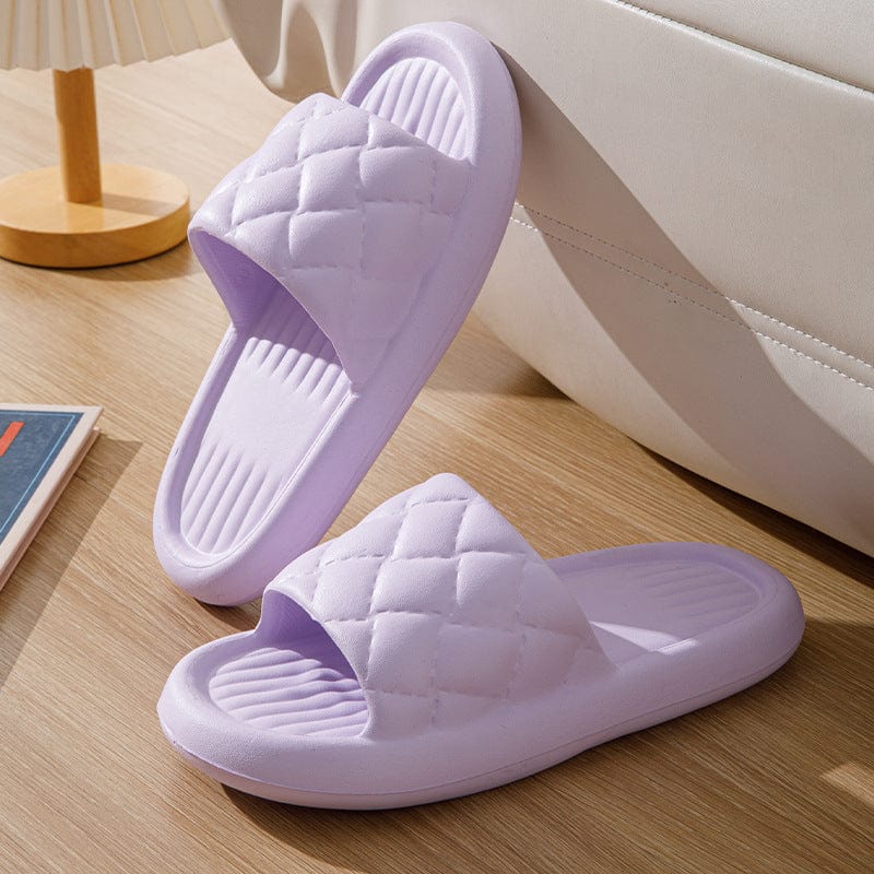 Nuevas Zapatillas de casa rombos, zapatilla para el baño con suelo antideslizante de verano, zapatos de casa sencillos y ligeros para mujeres y hombres