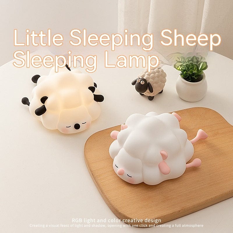 Mignon Silicone veilleuses mouton dessin animé chambre lampe pour chambre d'enfants décor Rechargeable synchronisation gradation sommeil veilleuse