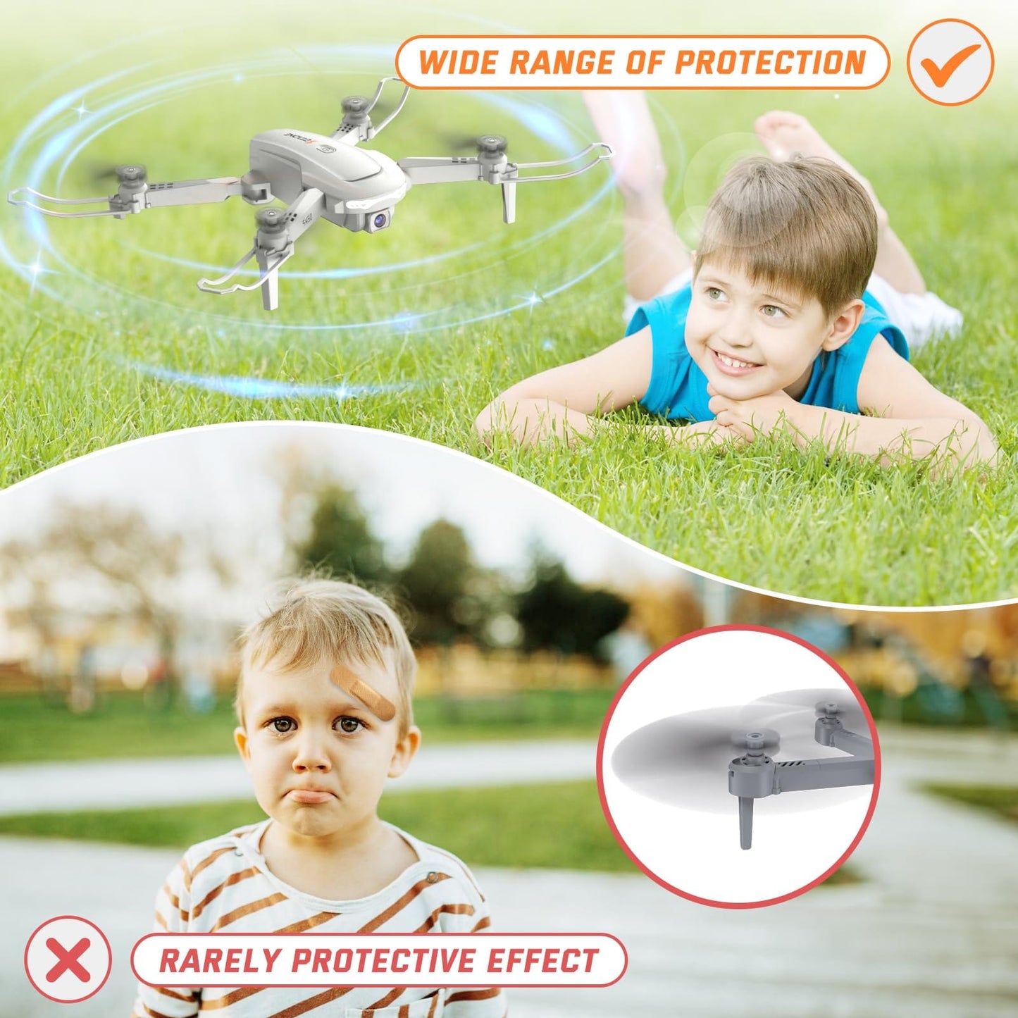 S450 Drone with Camera for Adults, 1080P HD FPV Drones for Kids with One Key Take Off/Land, Altitude Hold, Mini Foldable Drone with 2 Batteries, RC Quadcopter Toys Gifts for Beginners