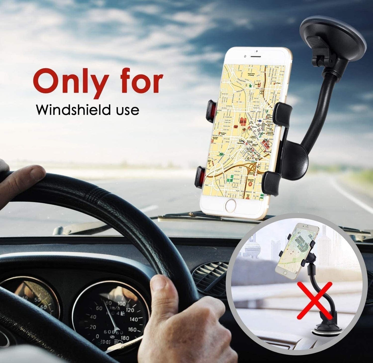 360 Car Rearview Mirror Rotation Adjustable Phone Holder Mount Multifunction.