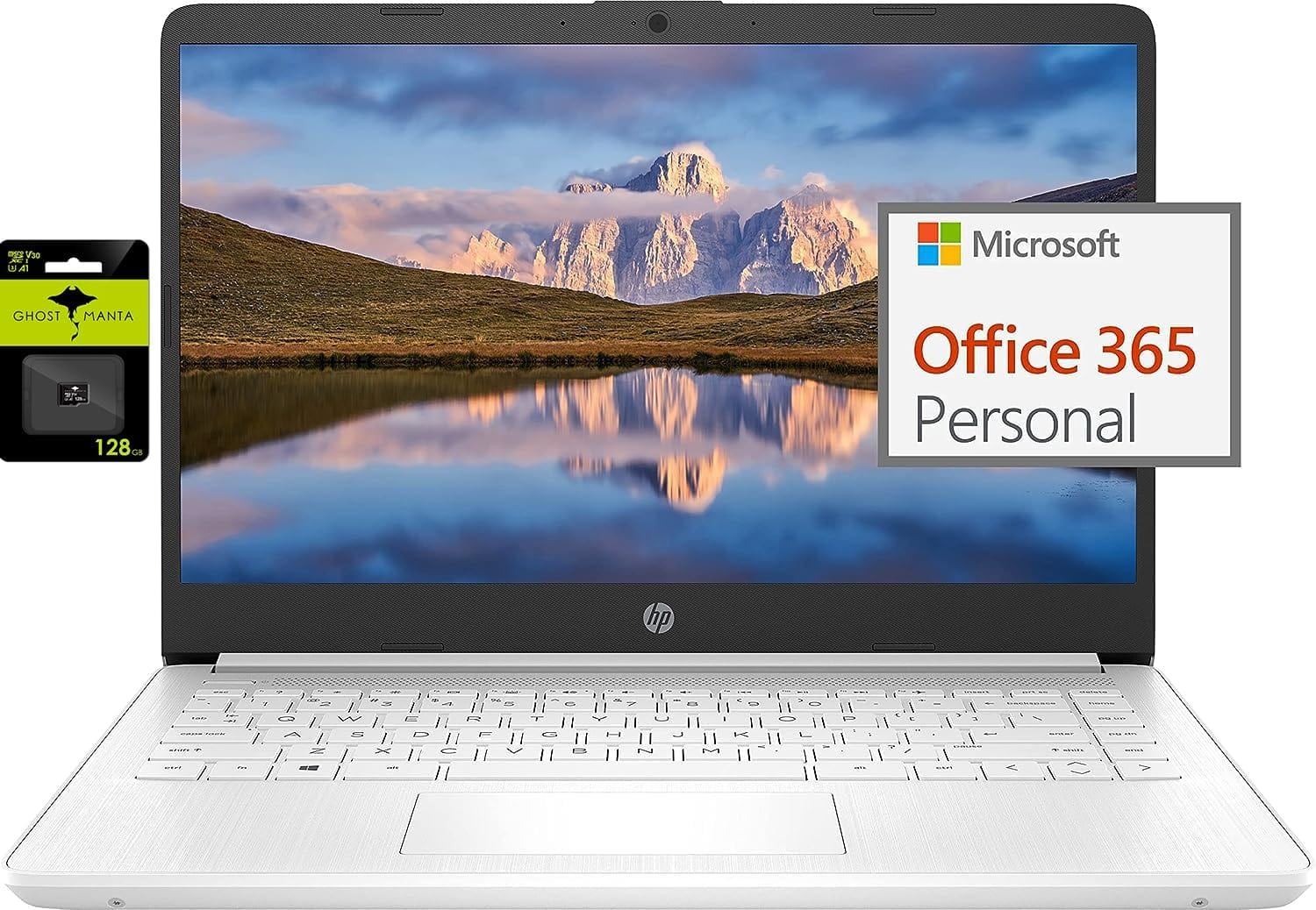 HP Newest 14" Ultral Light Laptop for Students and Business, Intel Quad-Core N4120, 8GB RAM, 192GB Storage(64GB eMMC+128GB Micro SD), 1 Year Office 365, Webcam, HDMI, WiFi, USB-A&C, Win 11 S Xpress