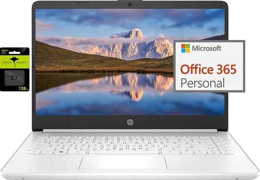 HP le plus récent ordinateur portable ultra léger de 14 po pour étudiants et entreprises, Intel Quad-Core N4120, 8 Go de RAM, 192 Go de stockage (64 Go eMMC + 128 Go Micro SD), 1 an Office 365, webcam, HDMI, WiFi, USB-A&amp;C, Win 11 S 