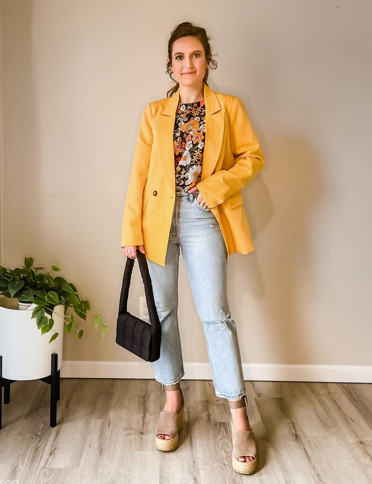 luvamia Blazer Chaquetas para mujer Trabajo Casual Oficina Manga Larga Moda Elegante Trajes de Negocios 