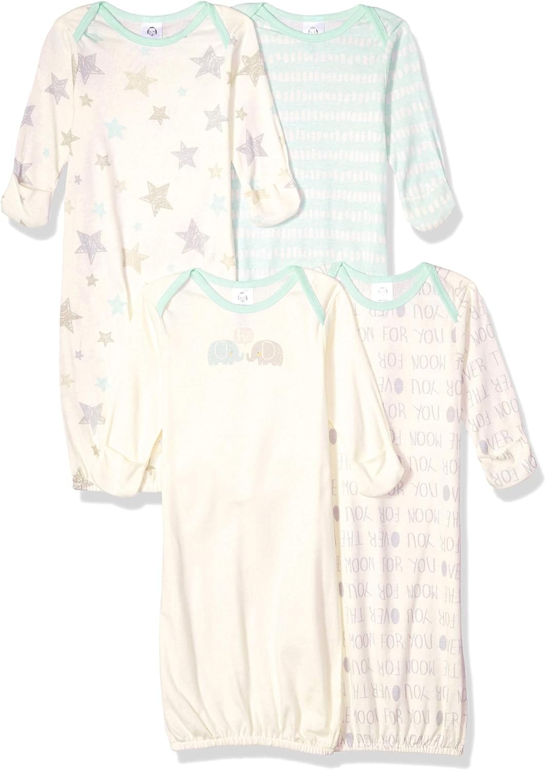 Gerber Baby Boy and Girls 4-Pack Sleeper Gown Xpress