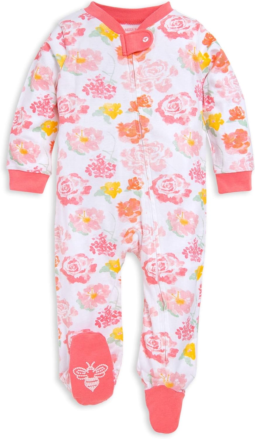 Burt's Bees Baby Baby Girls' Sleep and Play Pajamas, 100% Organic Cotton One-Piece Romper Jumpsuit Zip Front Pjs Xpress