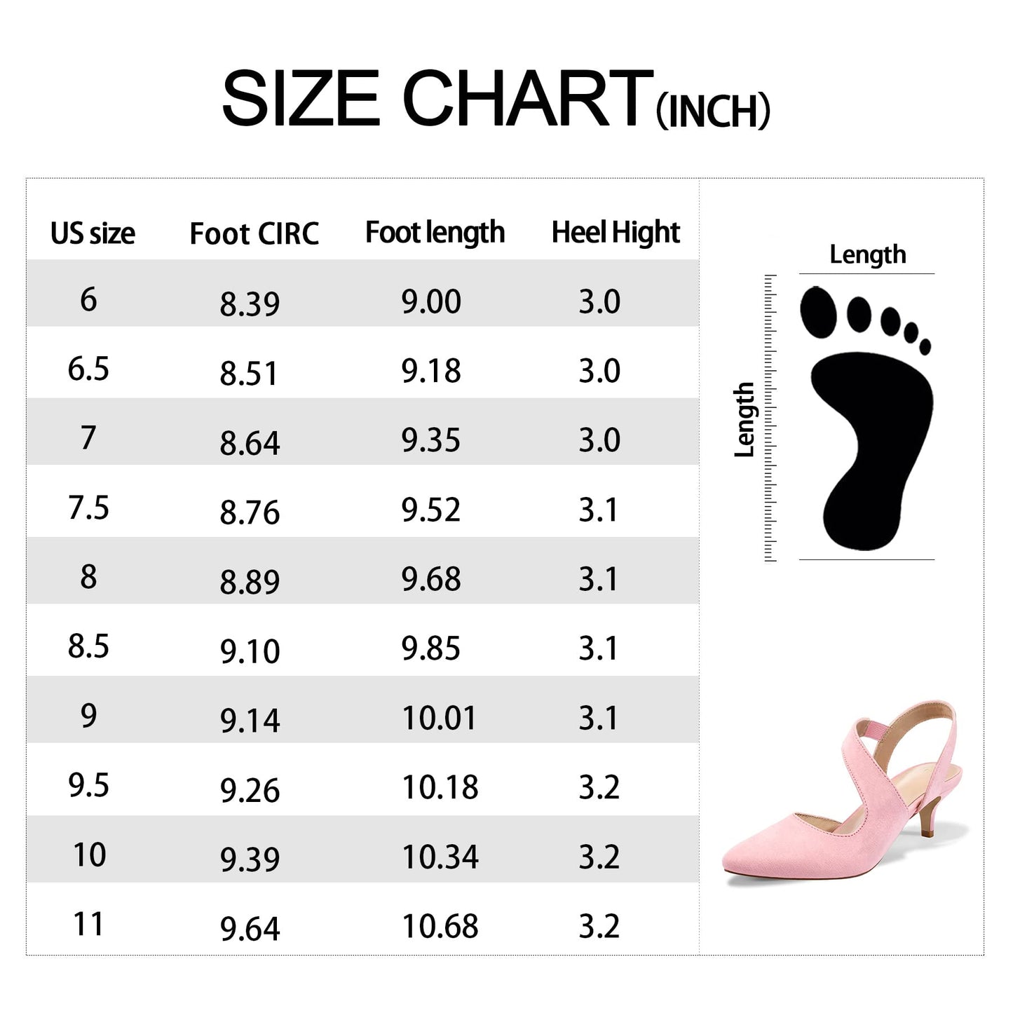 mysoft Women's Pumps 2 inch Low Heel Pointed Toe Slingback Wedding Party Dress Shoes