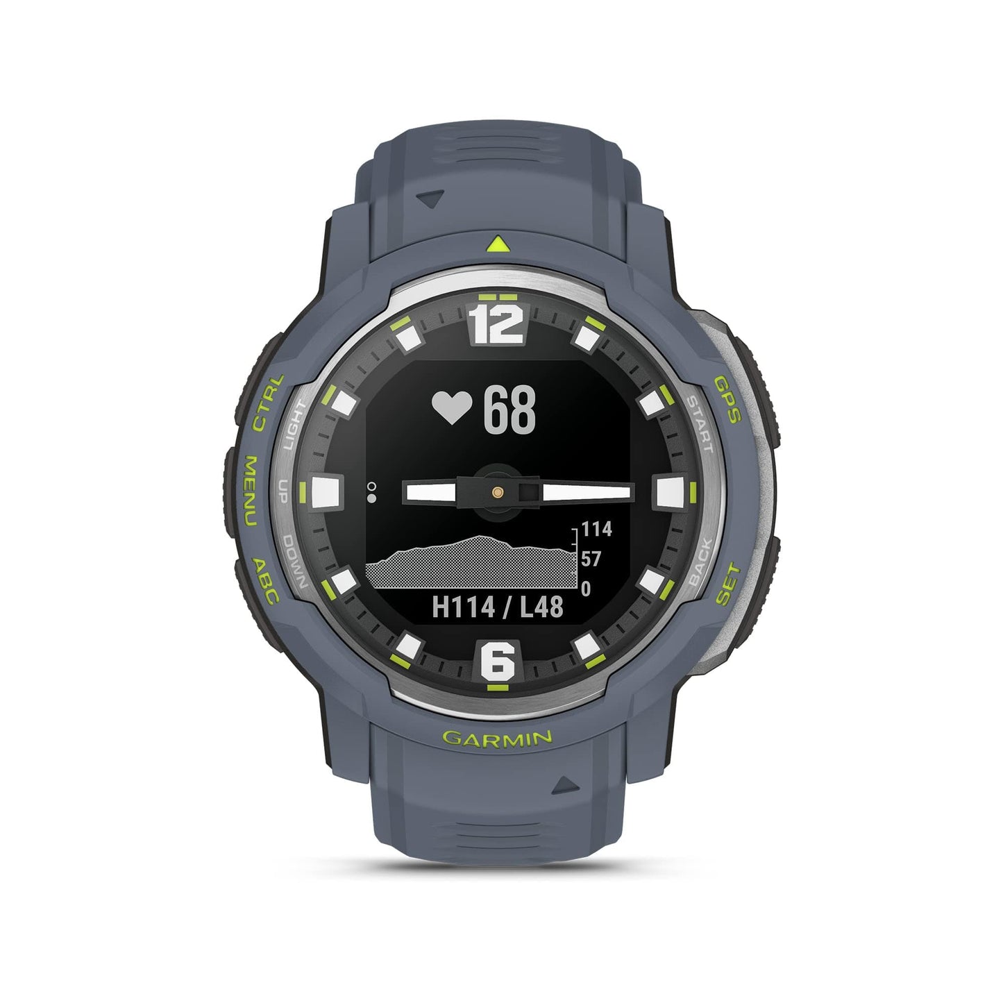 Garmin Instinct Crossover Solar, reloj inteligente híbrido resistente con capacidades de carga solar, manecillas analógicas y pantalla digital, grafito, ajustable 