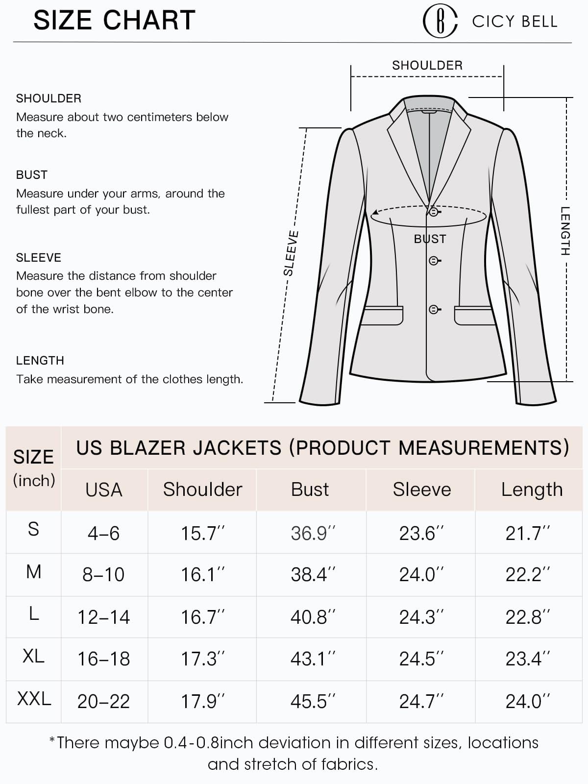 Cicy Bell femmes Double boutonnage recadrée Blazer vestes revers ouvert devant à manches longues costume d'affaires vestes avec poche 