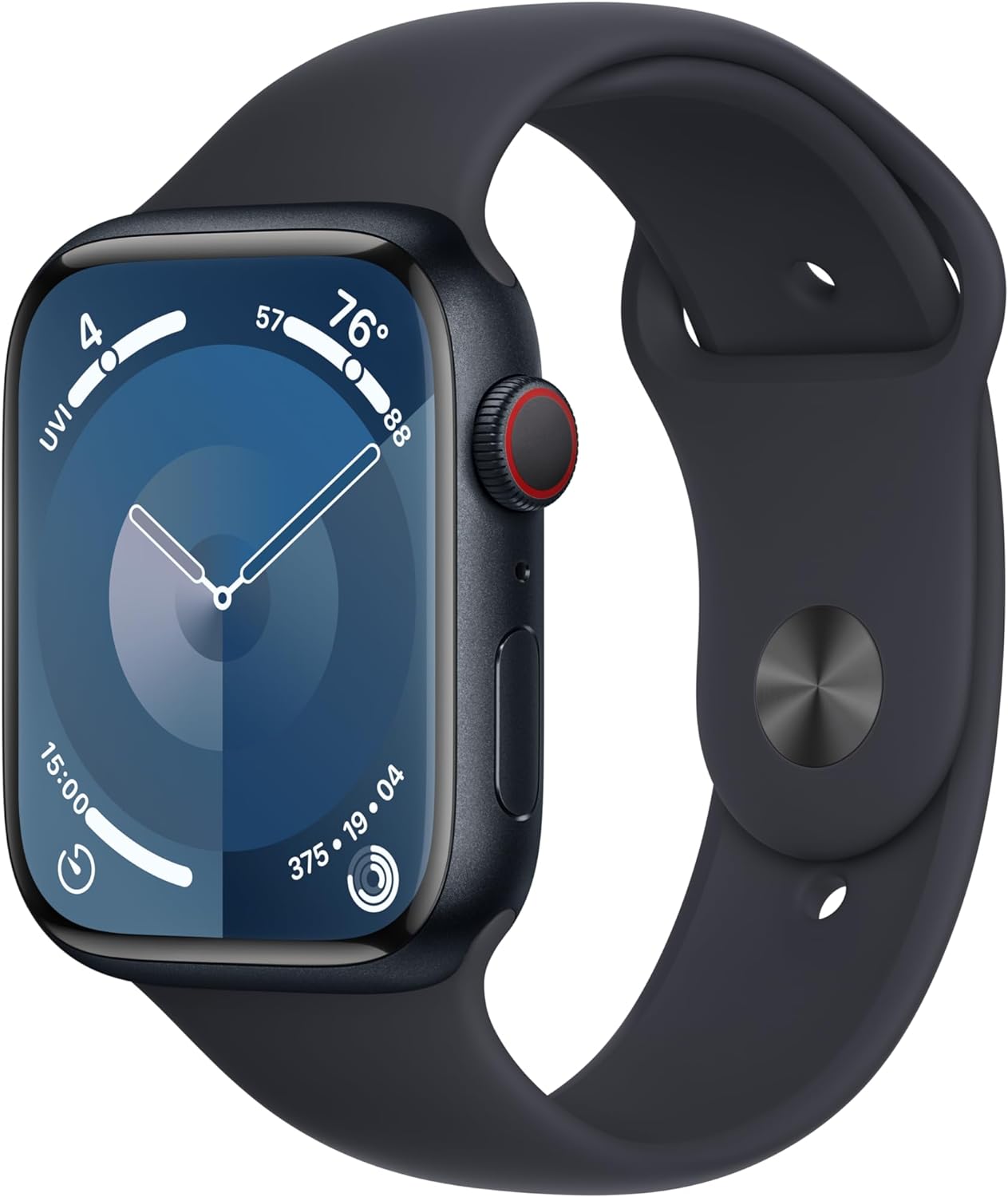 Montre intelligente Apple Watch Series 9 [GPS + Cellular 45 mm] avec boîtier en acier inoxydable doré et boucle milanaise dorée. Tracker d'activité, applications d'oxygène dans le sang et d'ECG, écran Retina toujours actif 