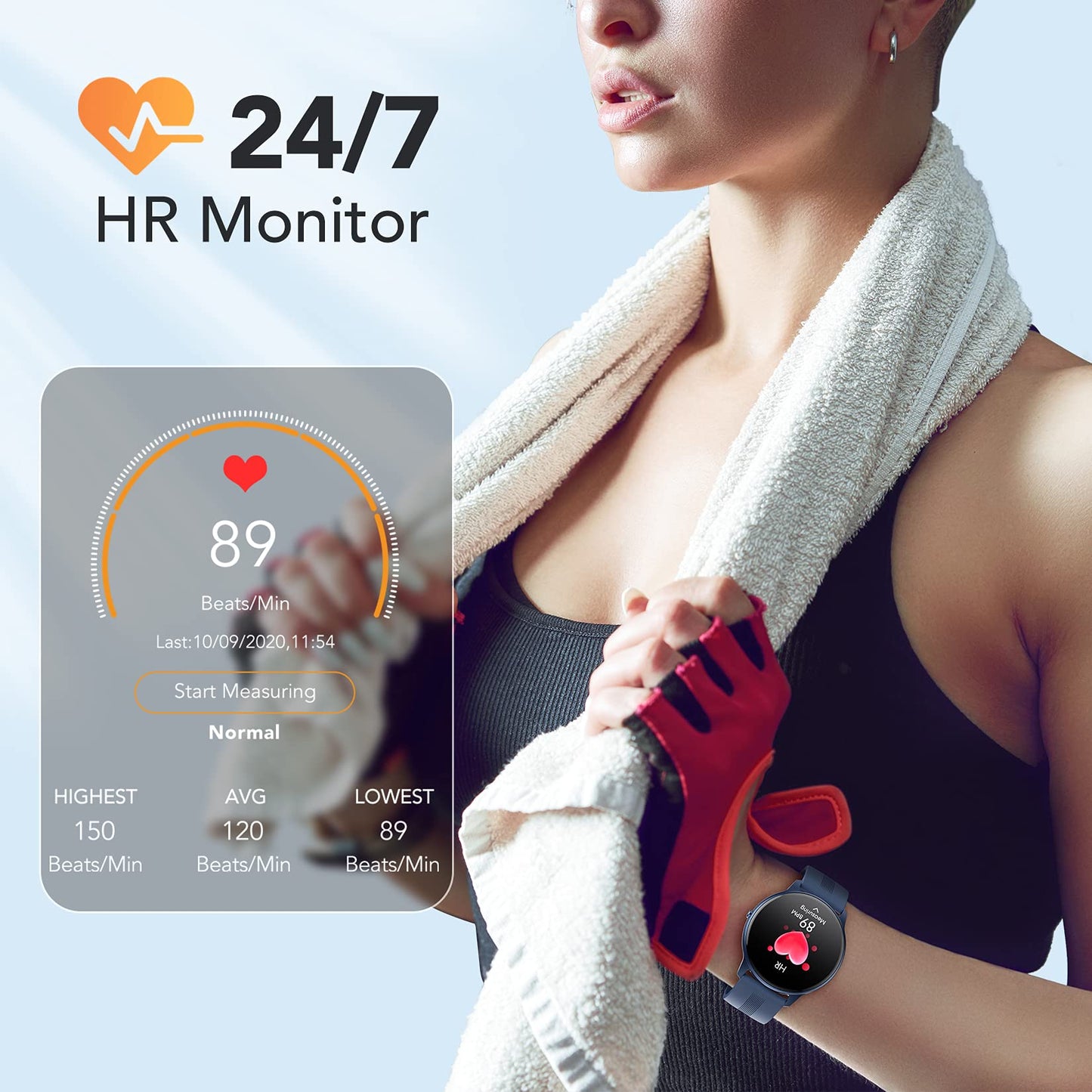 AGPTEK Reloj Inteligente para Mujer, Reloj Inteligente para teléfonos Android e iOS IP68 Rastreador de Actividad a Prueba de Agua con Pantalla táctil a Color Monitor de frecuencia cardíaca Podómetro Monitor de sueño, Rosa 