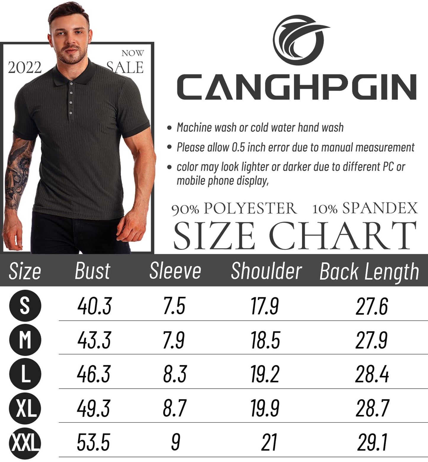 Muscle Polo Shirts for Men Slim Fit Short Sleeve Golf Shirts Men Dry Fit Shirts Casual Stylish Clothes