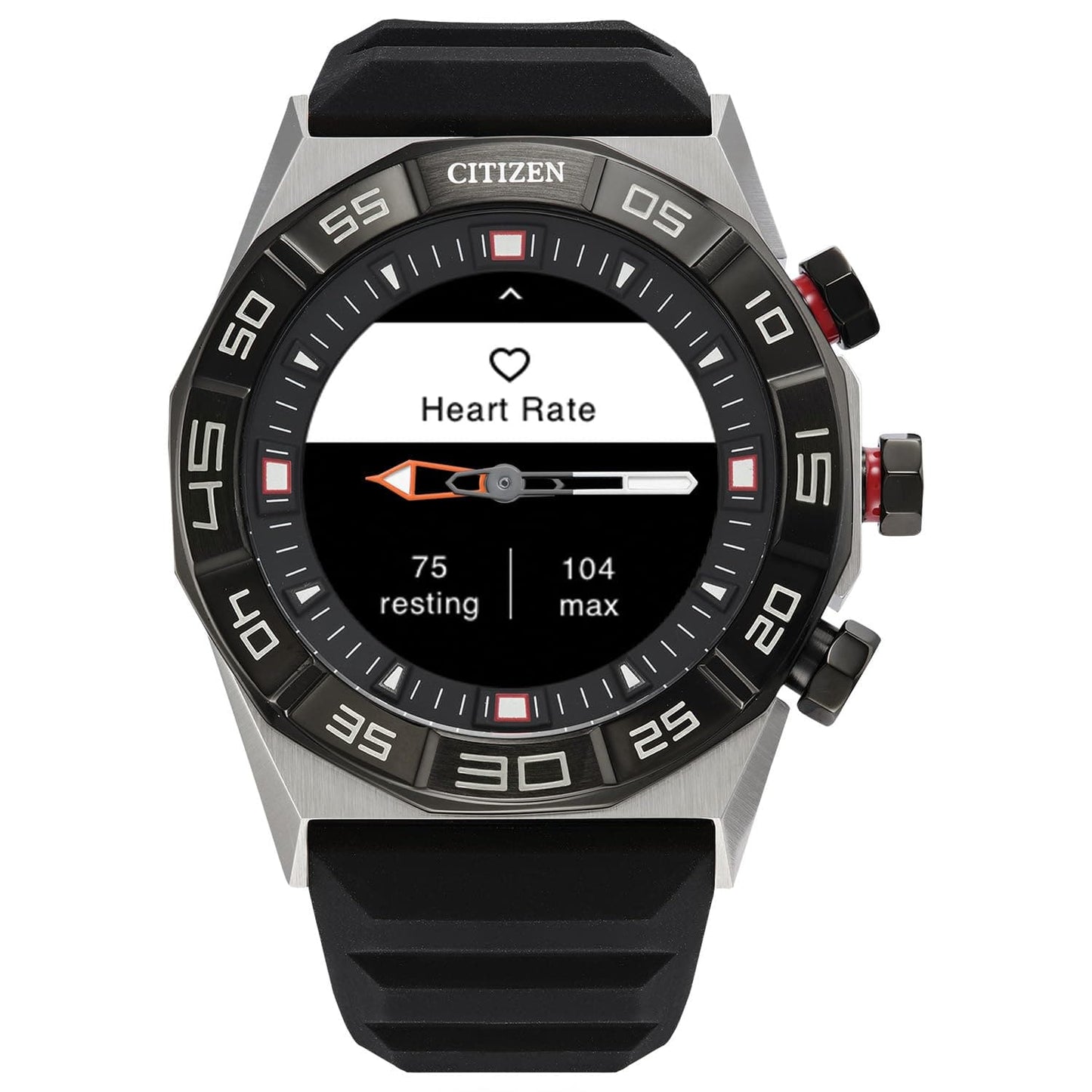 Montre intelligente hybride Citizen CZ Smart PQ2 avec application YouQ Wellness dotée de l'IA IBM Watson® et de la recherche de la NASA, écran personnalisable en noir et blanc, Bluetooth, RH, suivi d'activité, autonomie de 18 jours 