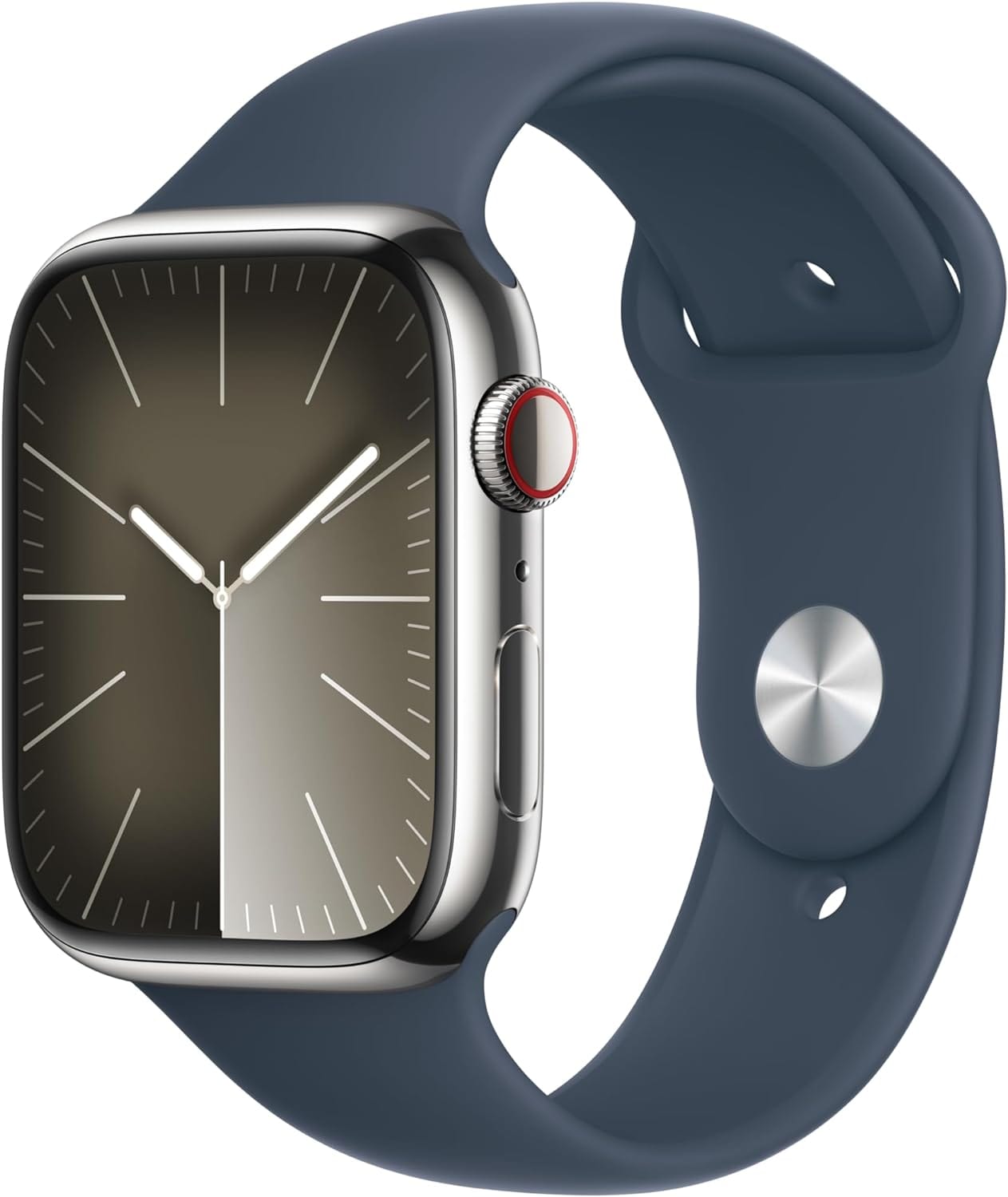 Montre intelligente Apple Watch Series 9 [GPS + Cellular 45 mm] avec boîtier en acier inoxydable doré et boucle milanaise dorée. Tracker d'activité, applications d'oxygène dans le sang et d'ECG, écran Retina toujours actif 