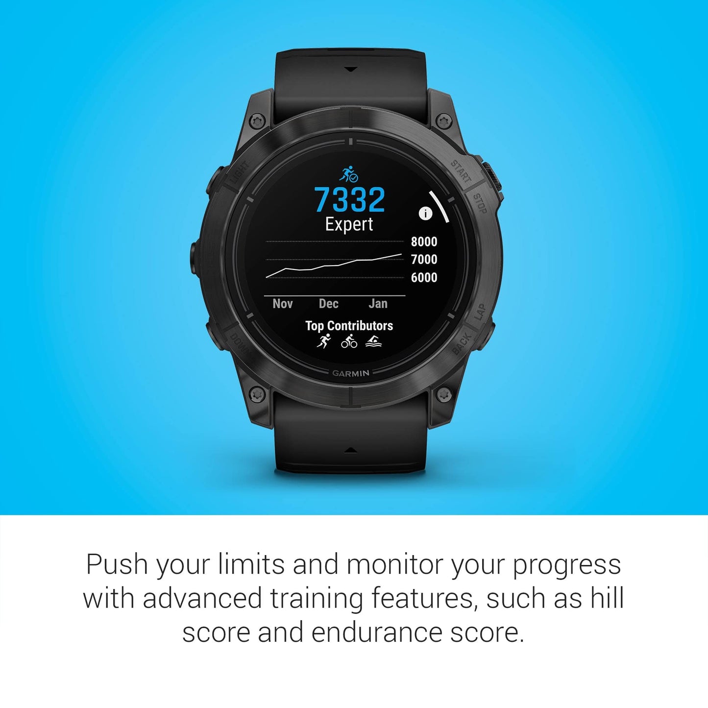 Garmin epix Pro (Gen 2) Sapphire Edition, 51 mm, montre intelligente haute performance, technologie d'entraînement avancée, lampe de poche intégrée, noir 