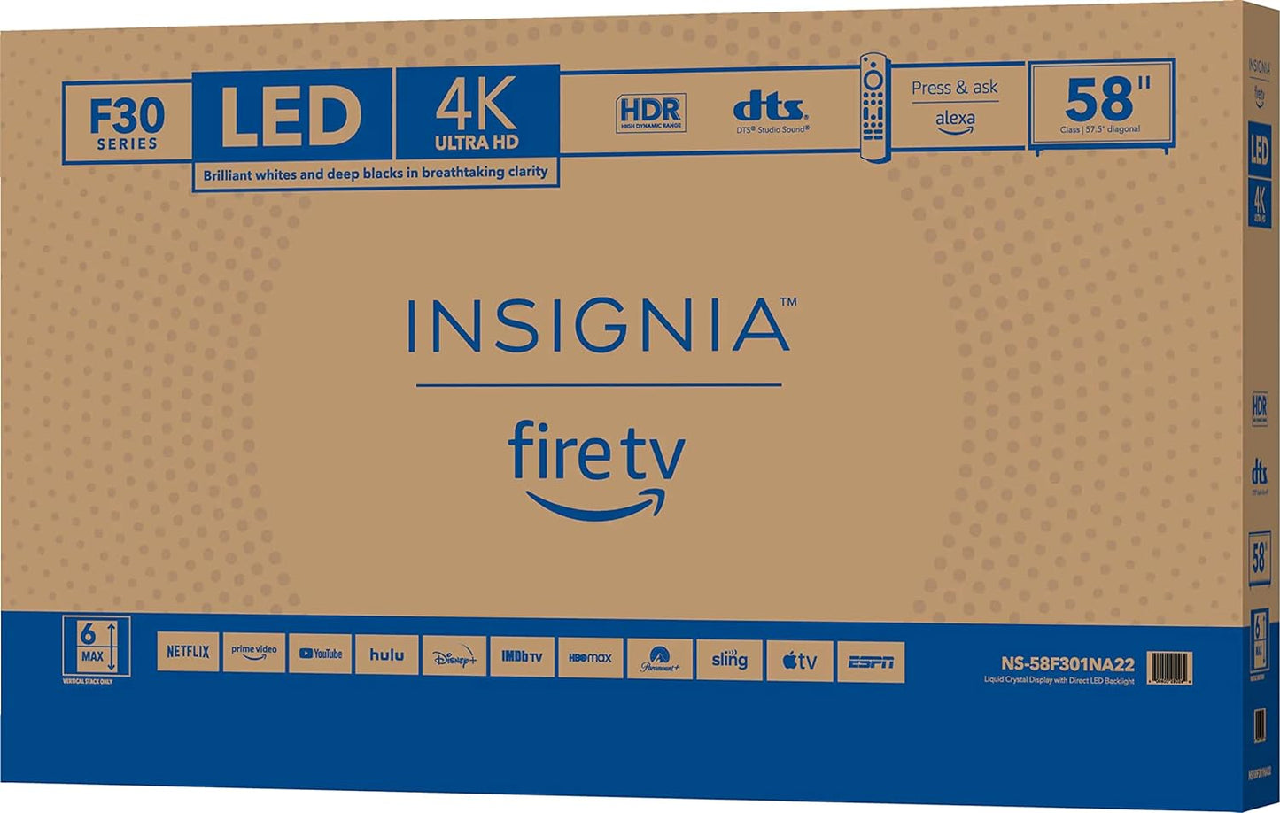 INSIGNIA 43-inch Class F30 Series LED 4K UHD Smart Fire TV with Alexa Voice Remote (NS-43F301NA22, 2021 Model) Xpress