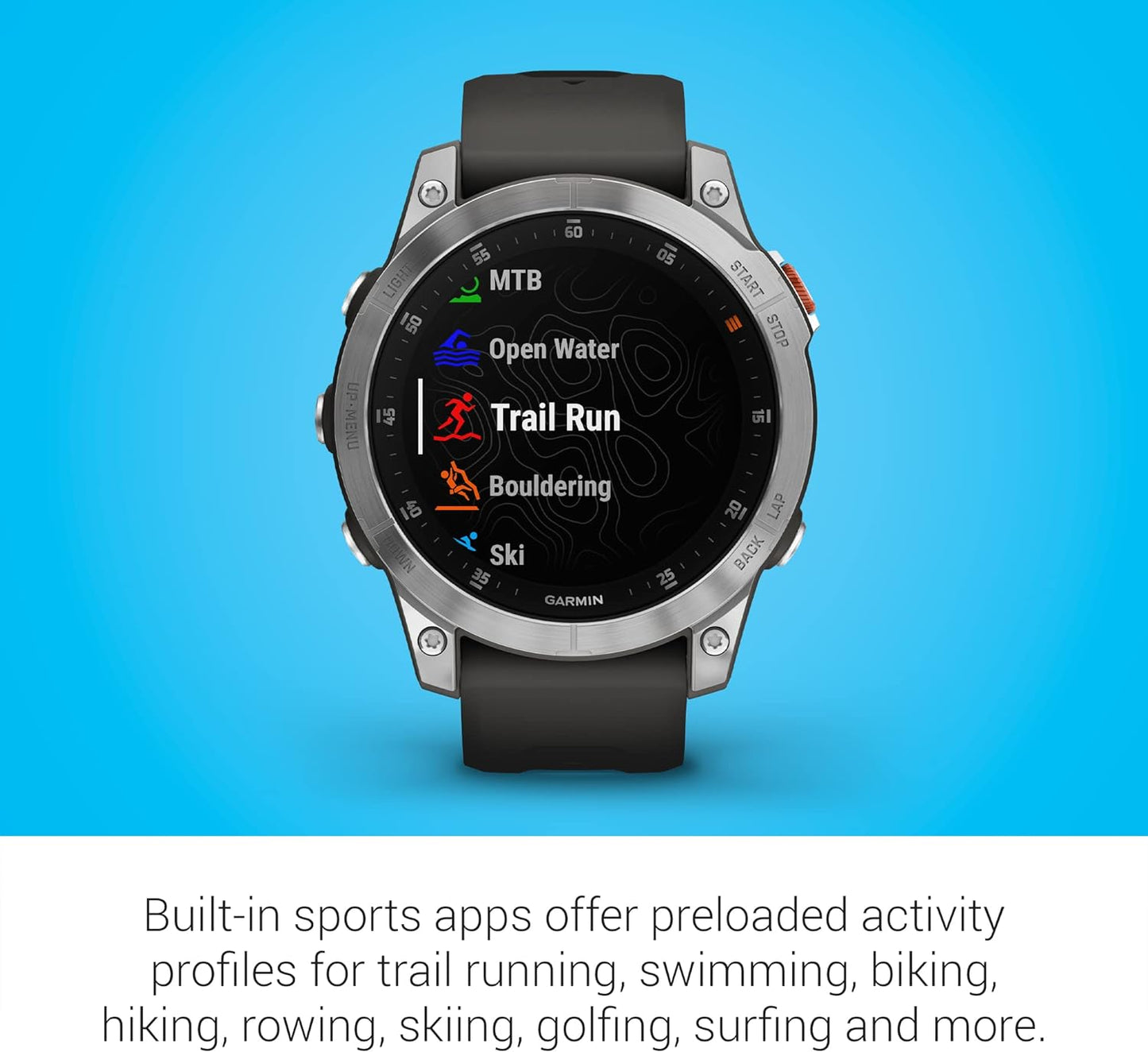 Garmin 010-02582-10 epix Gen 2, Reloj inteligente activo Premium, Funciones de salud y bienestar, Pantalla táctil AMOLED, Reloj de aventuras con funciones avanzadas, Titanio negro 