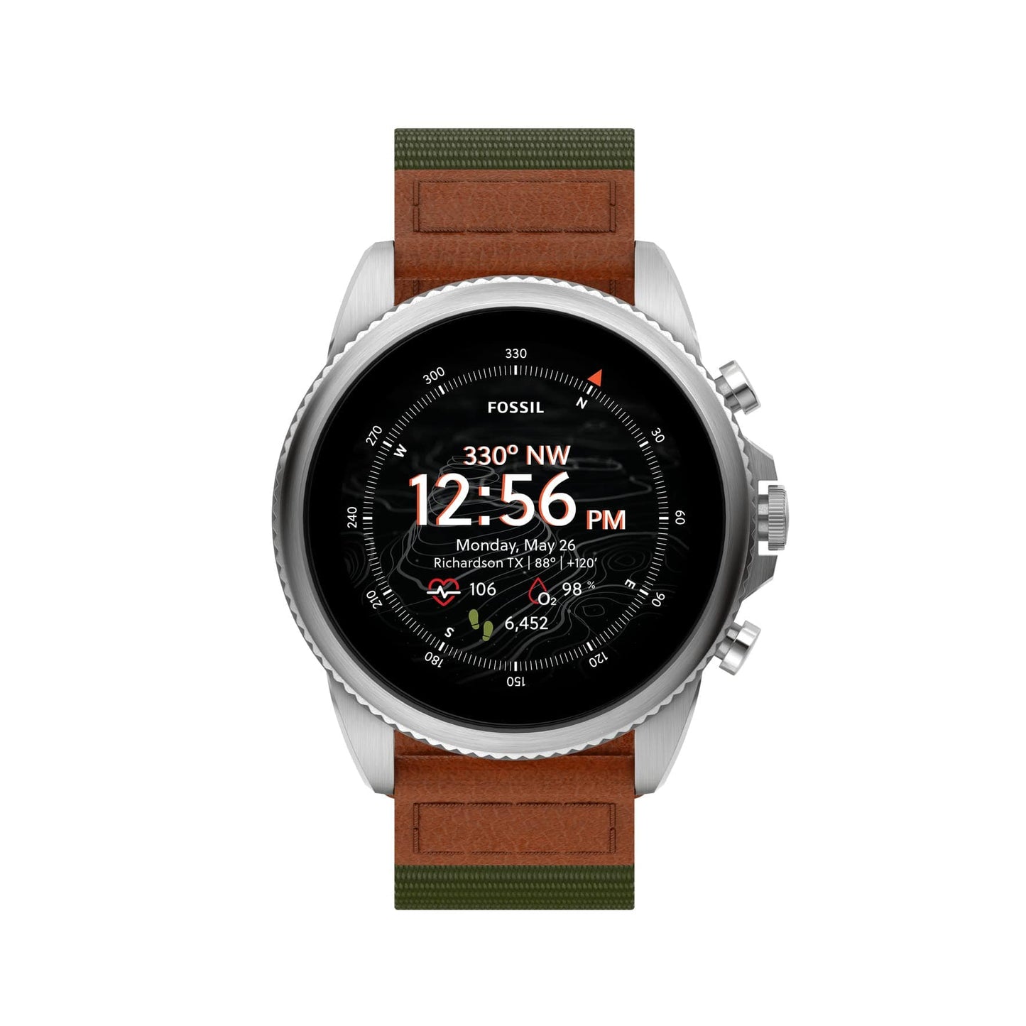 Fossil Gen 6 Montre intelligente à écran tactile de 44 mm pour hommes avec Alexa intégré, tracker d'activité, tracker d'activité, suivi du sommeil, GPS, haut-parleur, contrôle de la musique, notifications sur smartphone