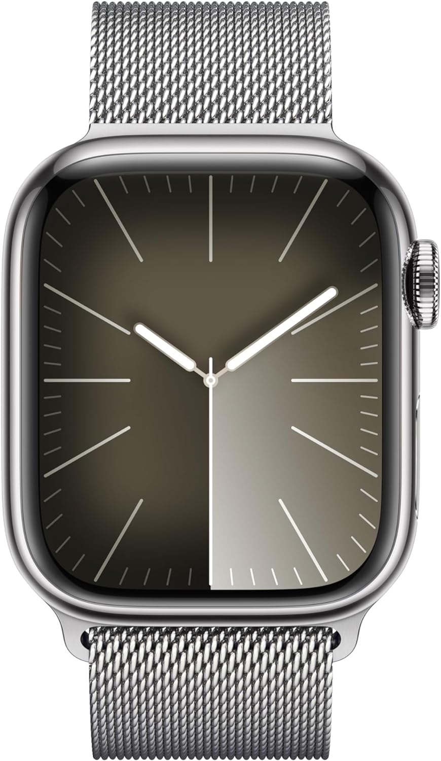 Montre intelligente Apple Watch Series 9 [GPS + Cellular 45 mm] avec boîtier en acier inoxydable doré et boucle milanaise dorée. Tracker d'activité, applications d'oxygène dans le sang et d'ECG, écran Retina toujours actif 