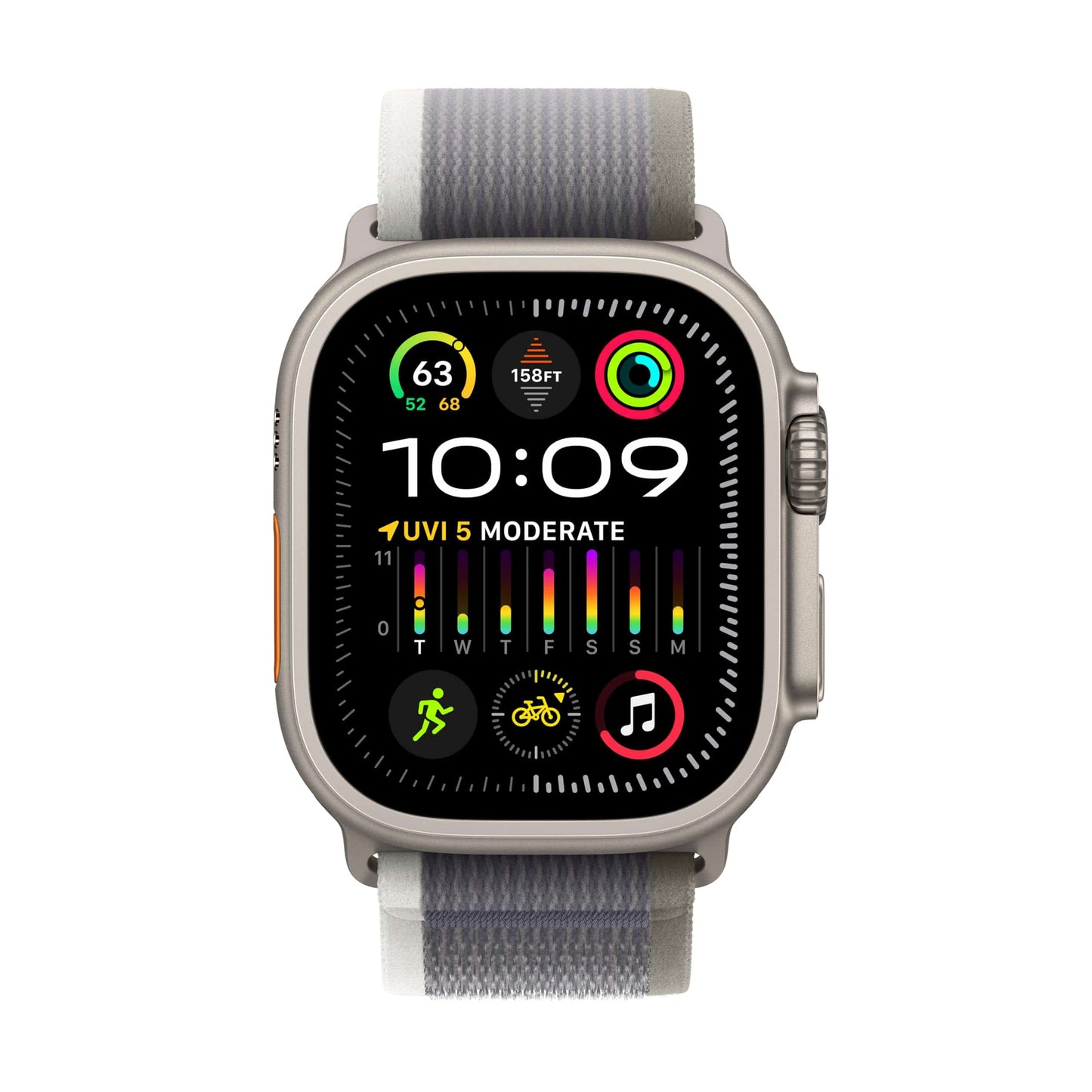 Montre intelligente Apple Watch Ultra 2 [GPS + Cellular 49 mm] avec boîtier en titane robuste et bracelet bleu océan. Tracker d'activité, GPS de précision, bouton d'action, durée de vie de la batterie extra longue, écran Retina lumineux 