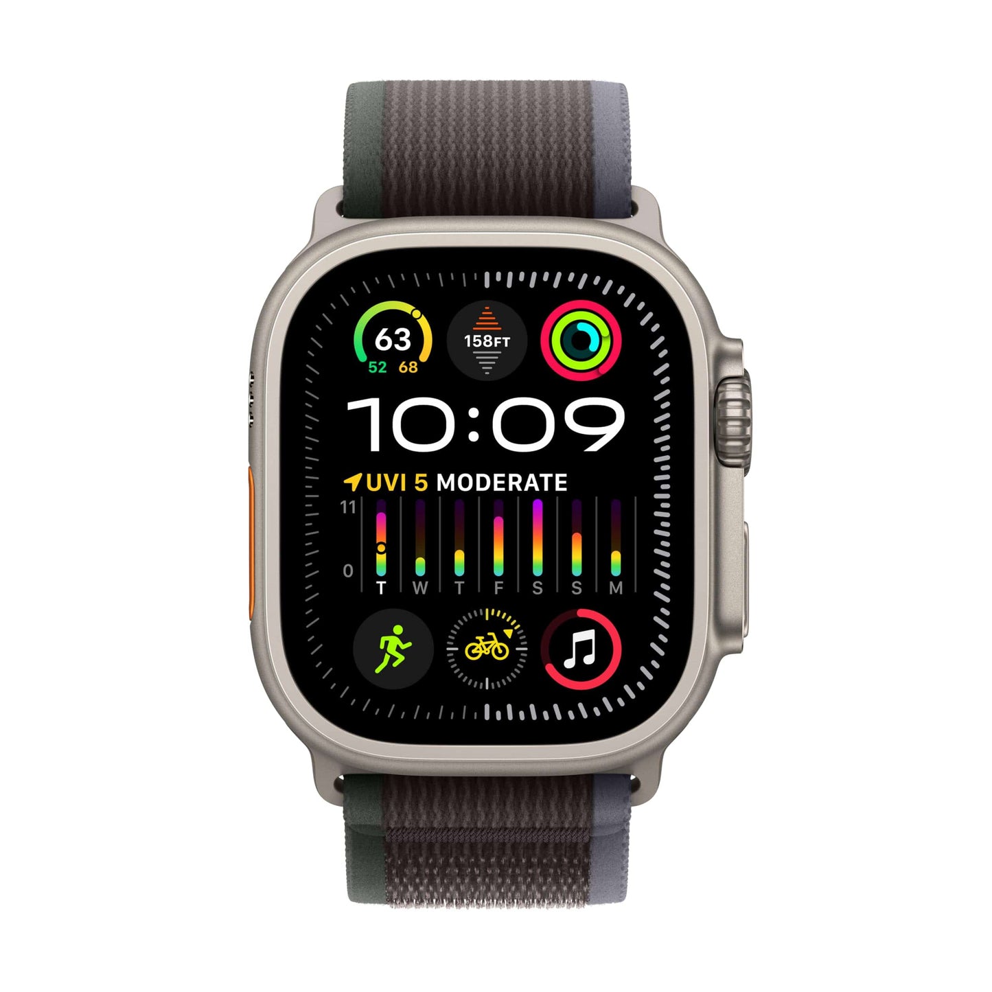 Montre intelligente Apple Watch Ultra 2 [GPS + Cellular 49 mm] avec boîtier en titane robuste et bracelet océan blanc. Tracker d'activité, GPS de précision, bouton d'action, durée de vie de la batterie extra longue, écran Retina lumineux 